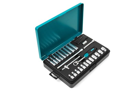 Steckschlüsselsatz, 34-teilig, mm