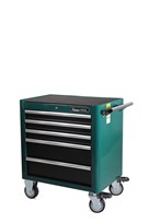 Tool trolley, 5 drawers, green