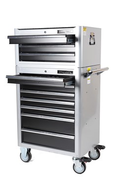 Verktygsvagn med verktyg 10 lådor, Grå