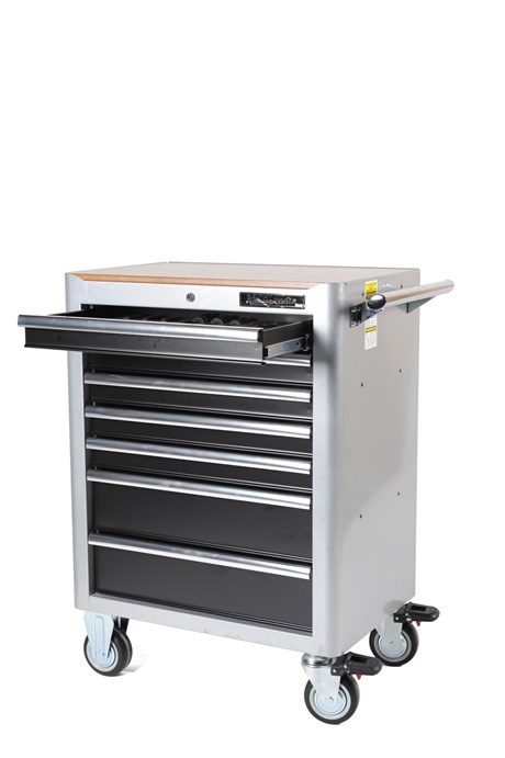 Werkzeugwagen mit Werkzeugen, 7 Schubladen, grau