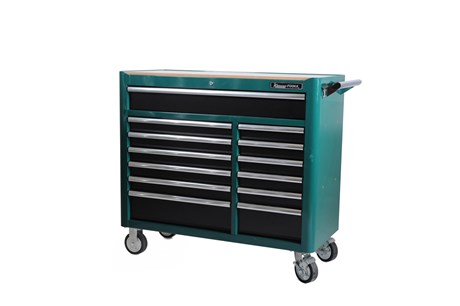 Werkzeugwagen, 13 Schubladen, grün