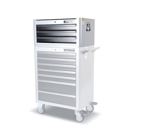 Oberschrank, 3 Schubladen, grau