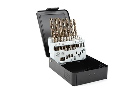 Cobalt-Bohrersatz in Metallkassette, 19-teilig