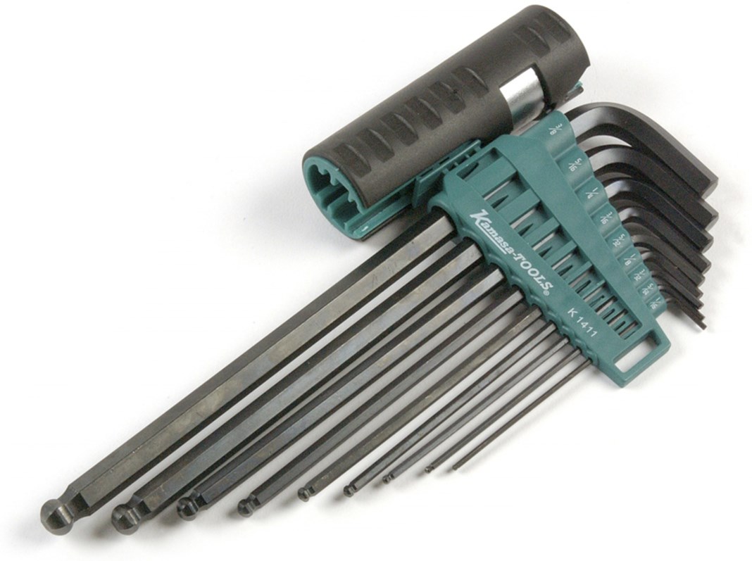 Hex key set with ball, long, inch