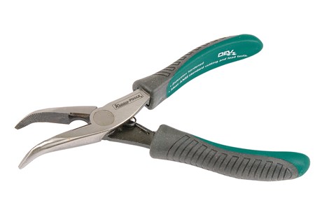 Radiozange, geschwungene Klemmbacken