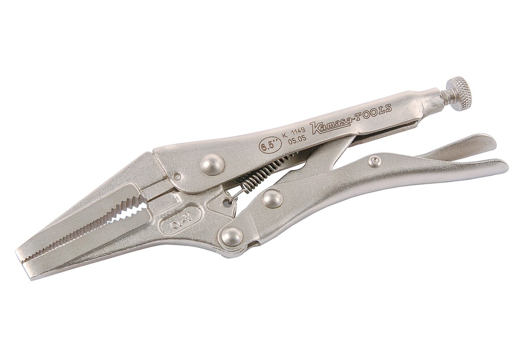 Locking pliers with extra long jaws