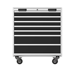 Wagen, 7 Schubladen, grau