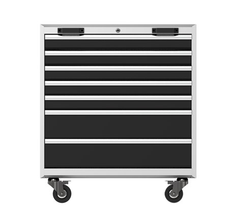 Wagen, 7 Schubladen, grau