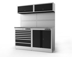 Werkstatteinrichtung, 2 Module mit Edelstahl-Arbeitsplatte