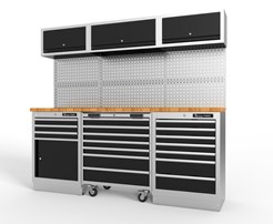 Werkstatteinrichtung, 3 Module mit Holzarbeitsplatte