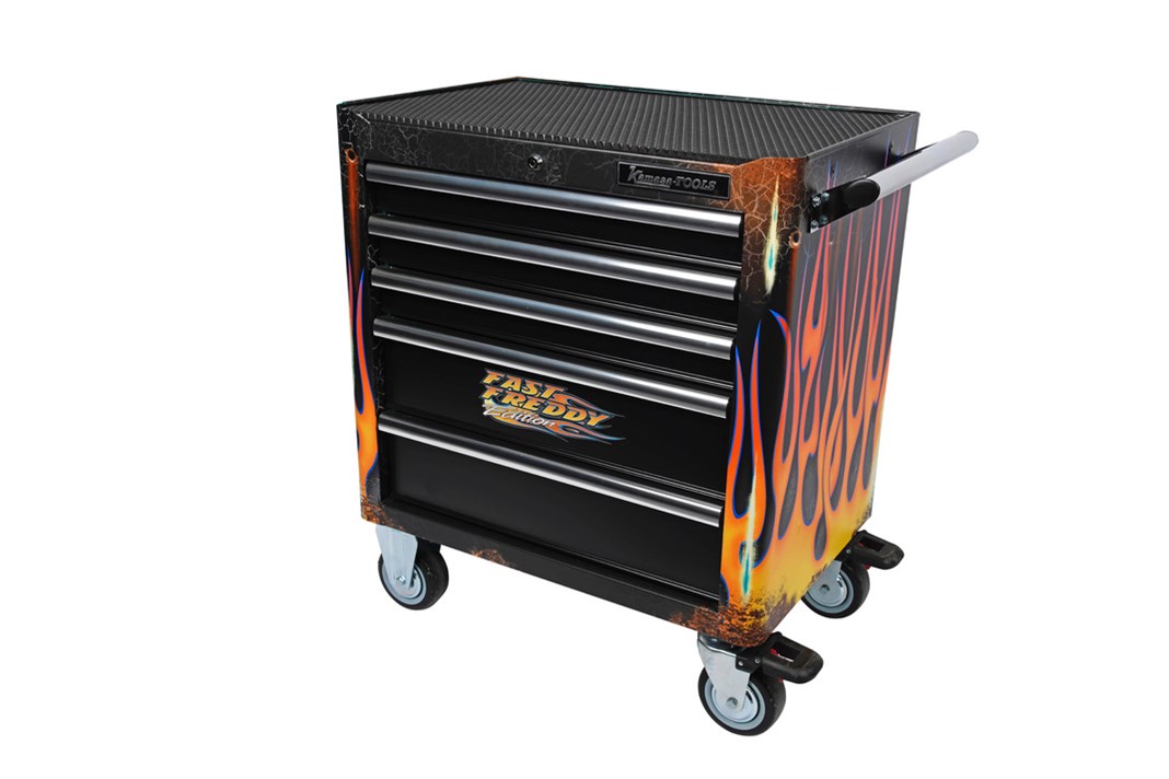Verktygsvagn med verktyg, Fast Freddy edition, 5 lådor, tum