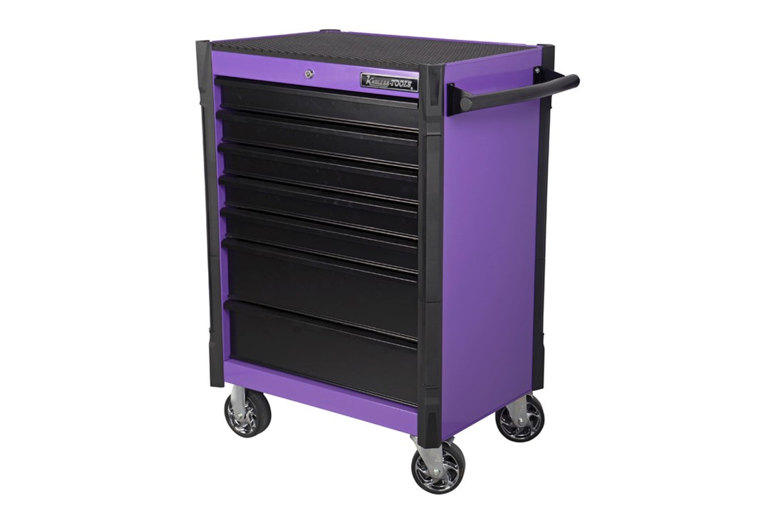 Tool trolley, 7 drawers, purple