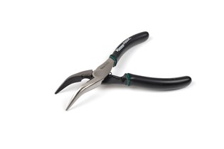 Long nose pliers, curved jaws
